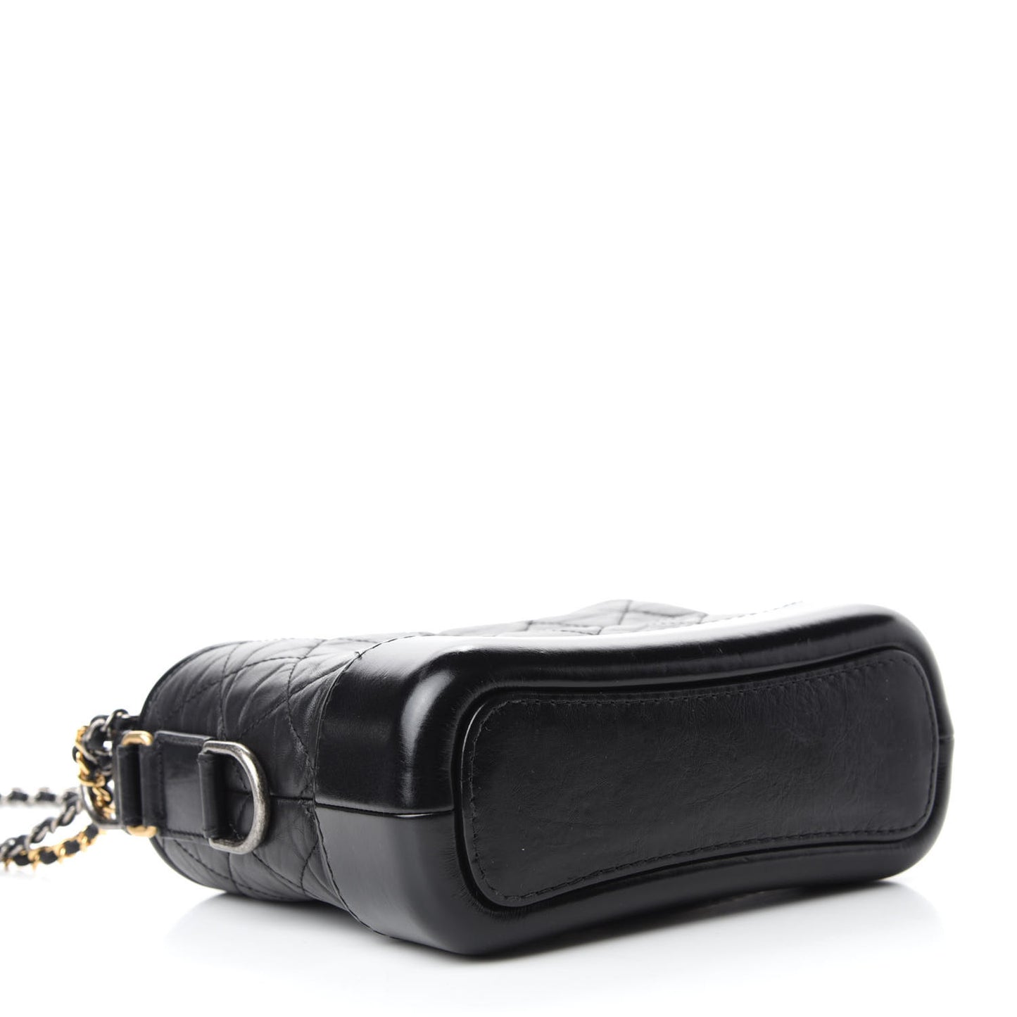 Aged Calfskin Quilted Small Gabrielle Hobo Black