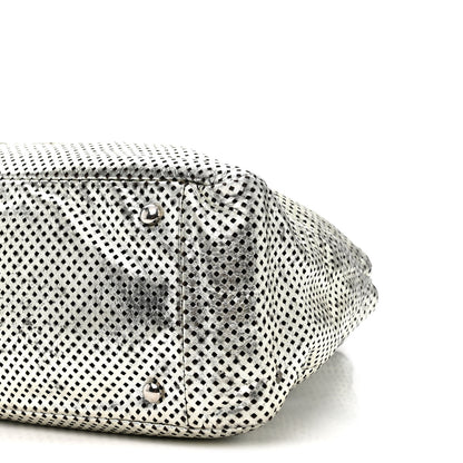 Chanel Metallic Glazed Calfskin Perforated Rodeo Drive Hobo Silver 10 of 10