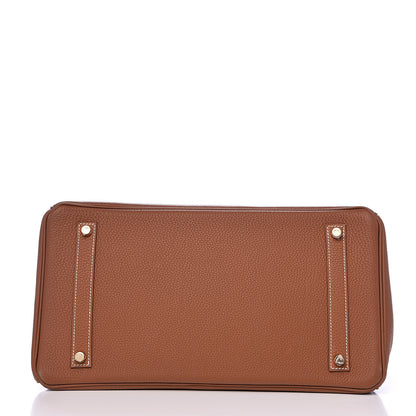 Hermes Togo Verso Birkin 35 Gold Geranium 6 of 28