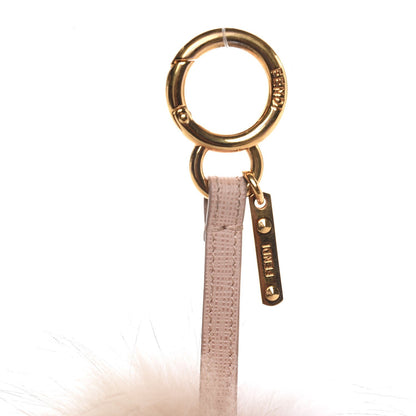 Fendi Fox Fur Vitello Elite Bi-Color Pom Pom Bag Charm Rosa Cammello Cipria 5 of 6