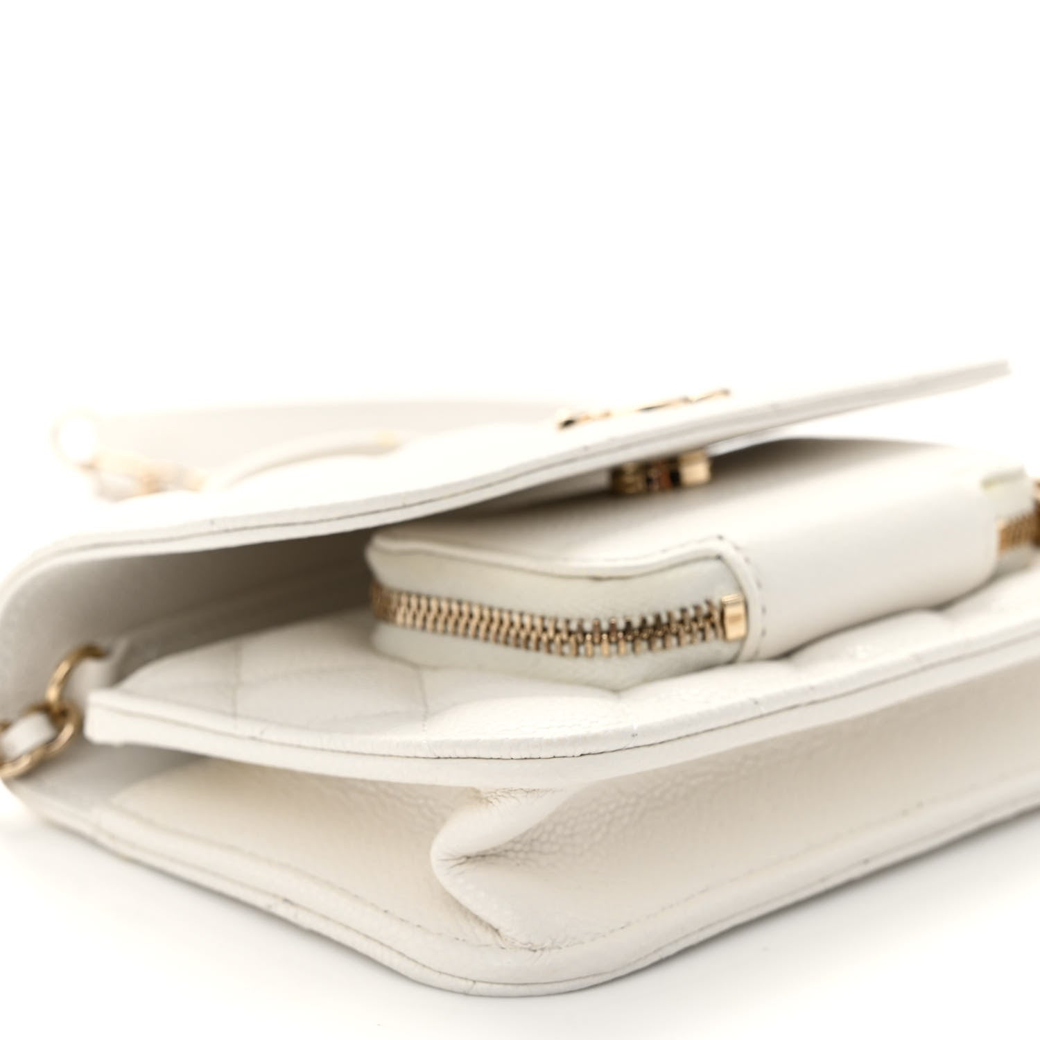Chanel Caviar Quilted Business Affinity Clutch With Chain Flap White 10 of 15