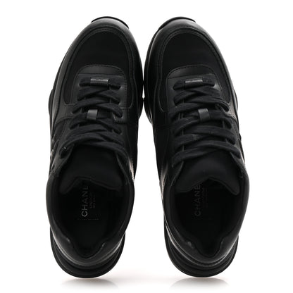 Chanel Lambskin Fabric CC Uniform Sneakers 38.5 Black 2 of 9