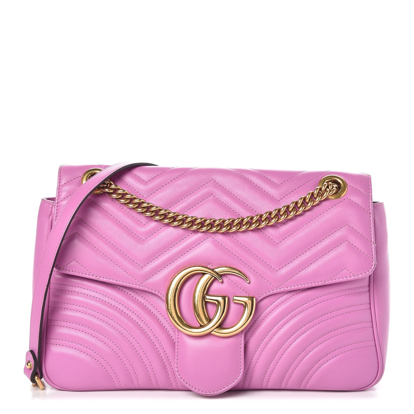Calfskin Matelasse Medium GG Marmont Shoulder Bag Candy Mousse