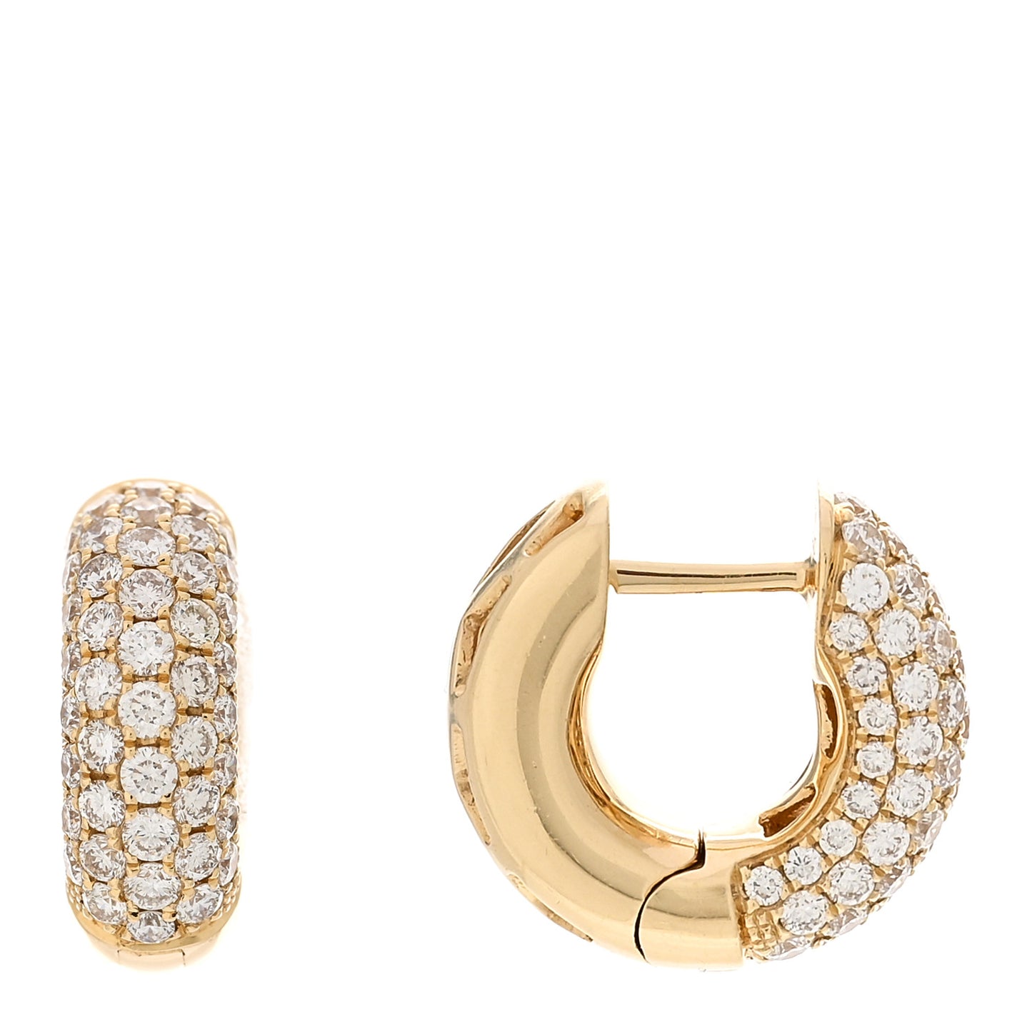 18K Yellow Gold Diamond Cosmo Huggie Earrings