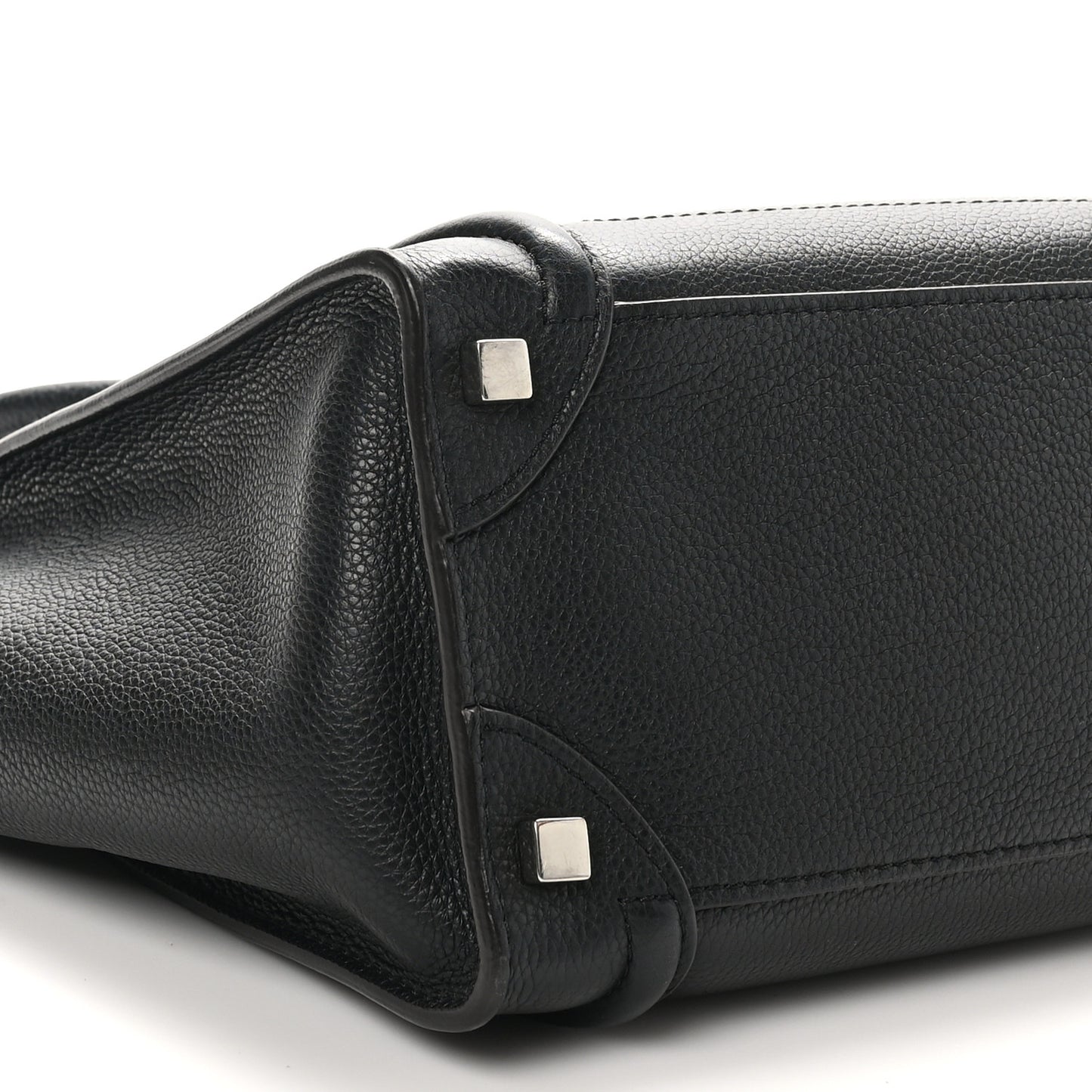 Drummed Calfskin Micro Luggage Black
