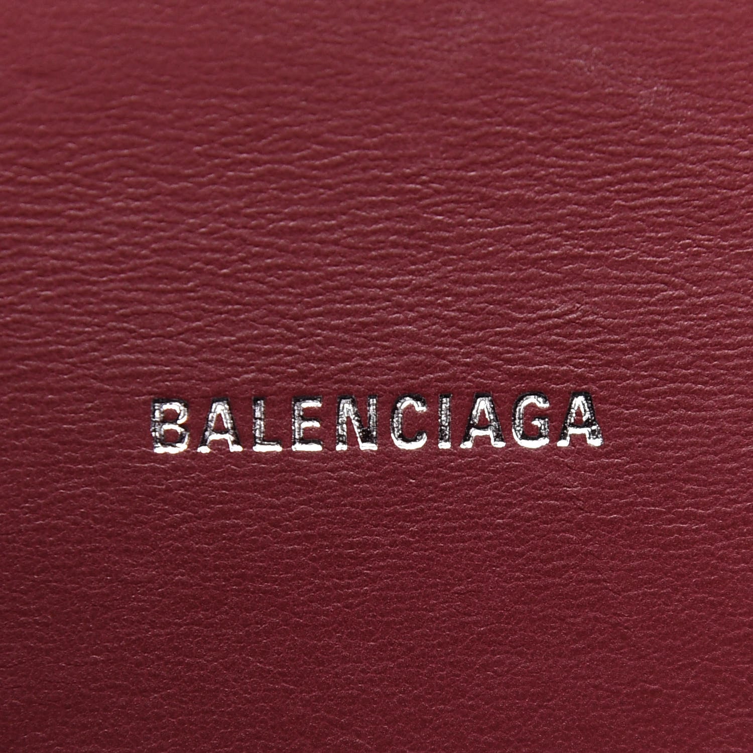 Balenciaga Calfskin Graffiti Crocodile Embossed Hourglass Top Handle Bag XS Dark Red White 6 of 9