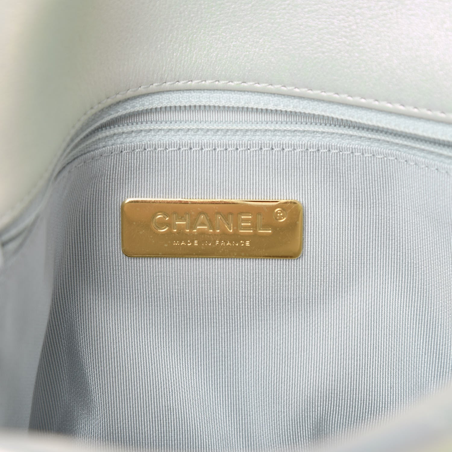 Chanel Iridescent Calfskin Quilted Medium Chanel 19 Flap White 6 of 10