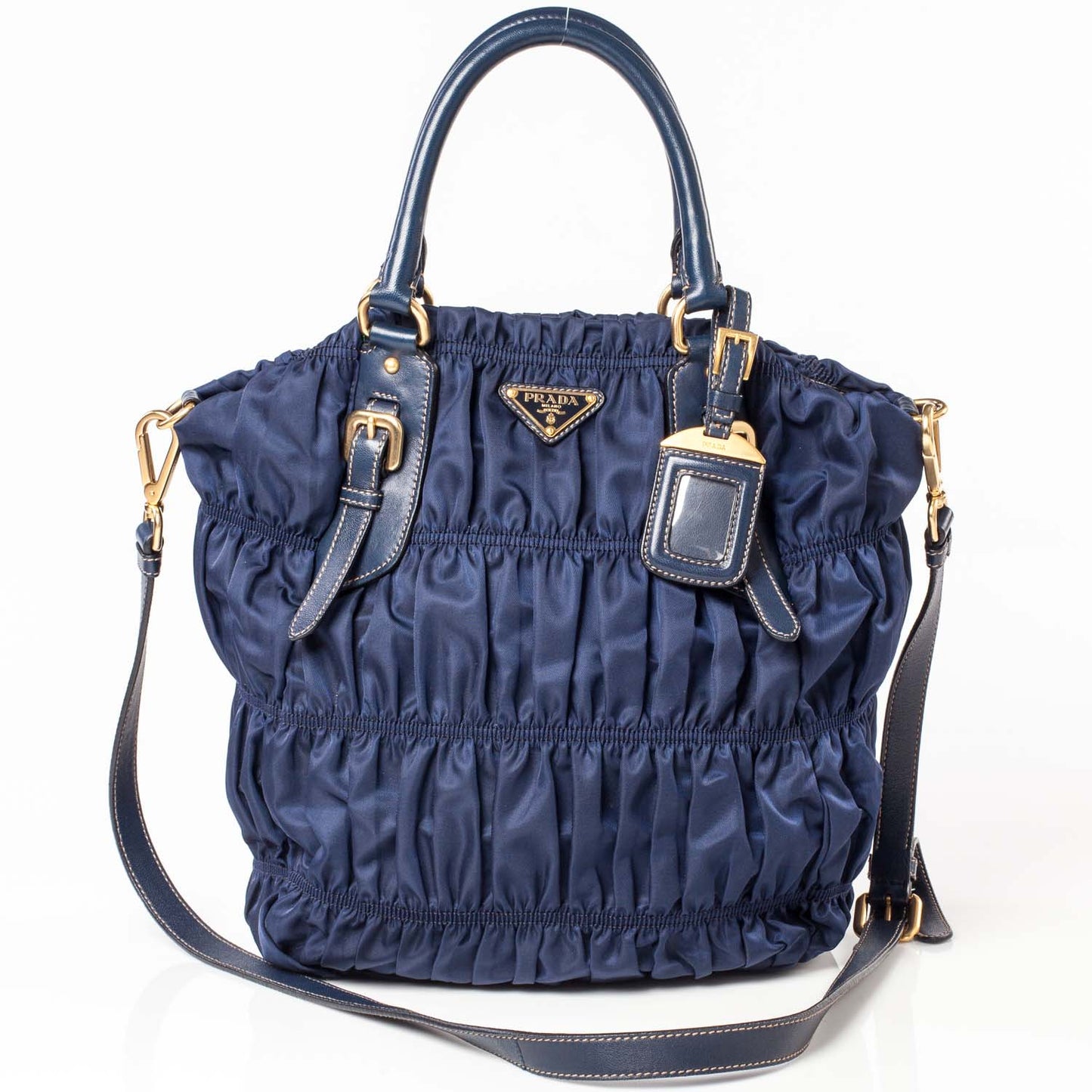 Tessuto Nylon Gaufre Tote Blue