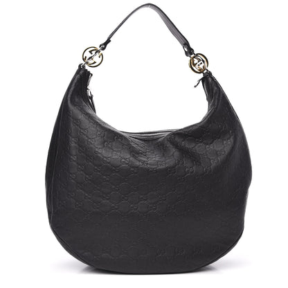 Gucci Guccissima Large GG Twins Hobo Black 1 of 11