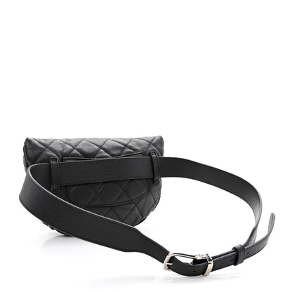 Chanel Grained Calfskin Quilted Waist Belt Bag Black 3 of 11