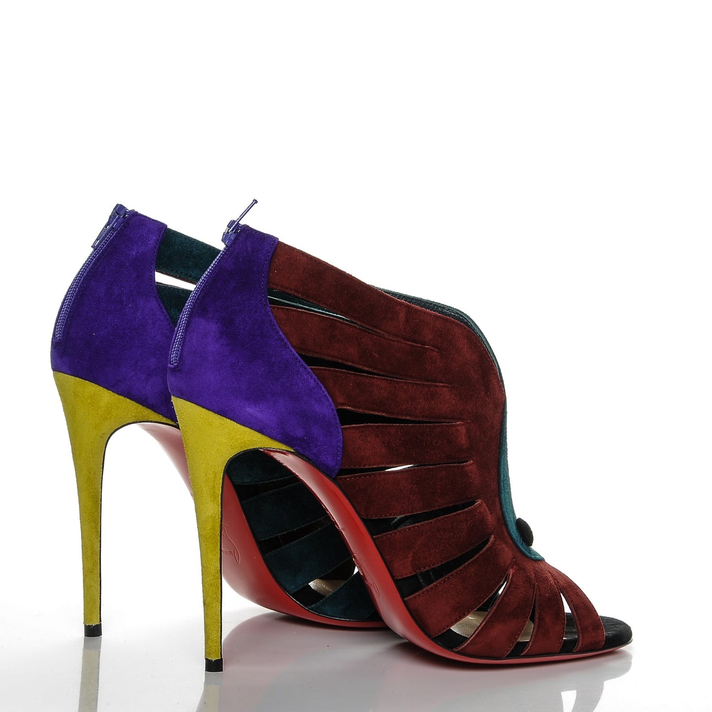 Suede Toot Mignonne 100 Cutout Heels 37.5 Multi