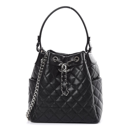 Chanel Caviar Quilted Small Chain Bucket Bag Black 1 of 10