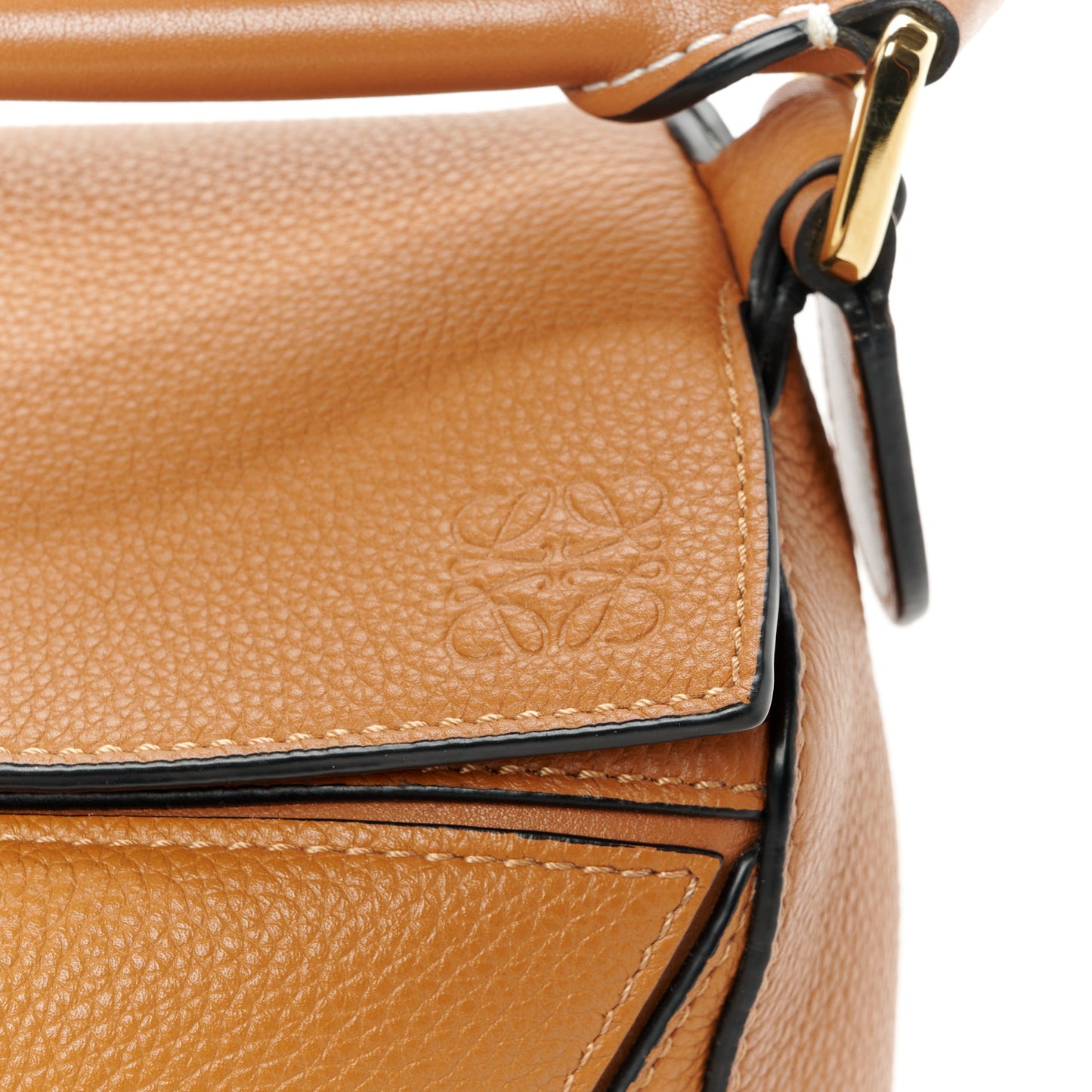 Grained Calfskin Small Puzzle Bag Tan