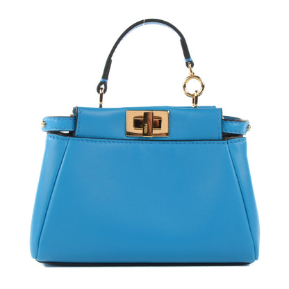 Fendi Nappa Micro Peekaboo Iconic Satchel Blu Royal 1 of 7