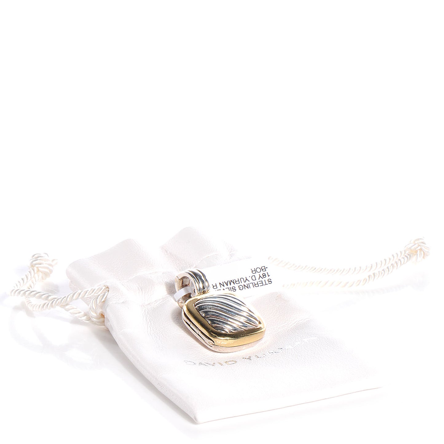 Sterling Silver 18k Yellow Gold Sculpted Cable Locket