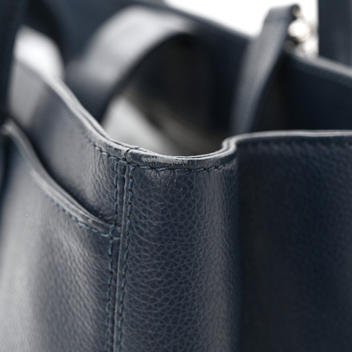 Calfskin Cerf Executive Shopper Tote Blue