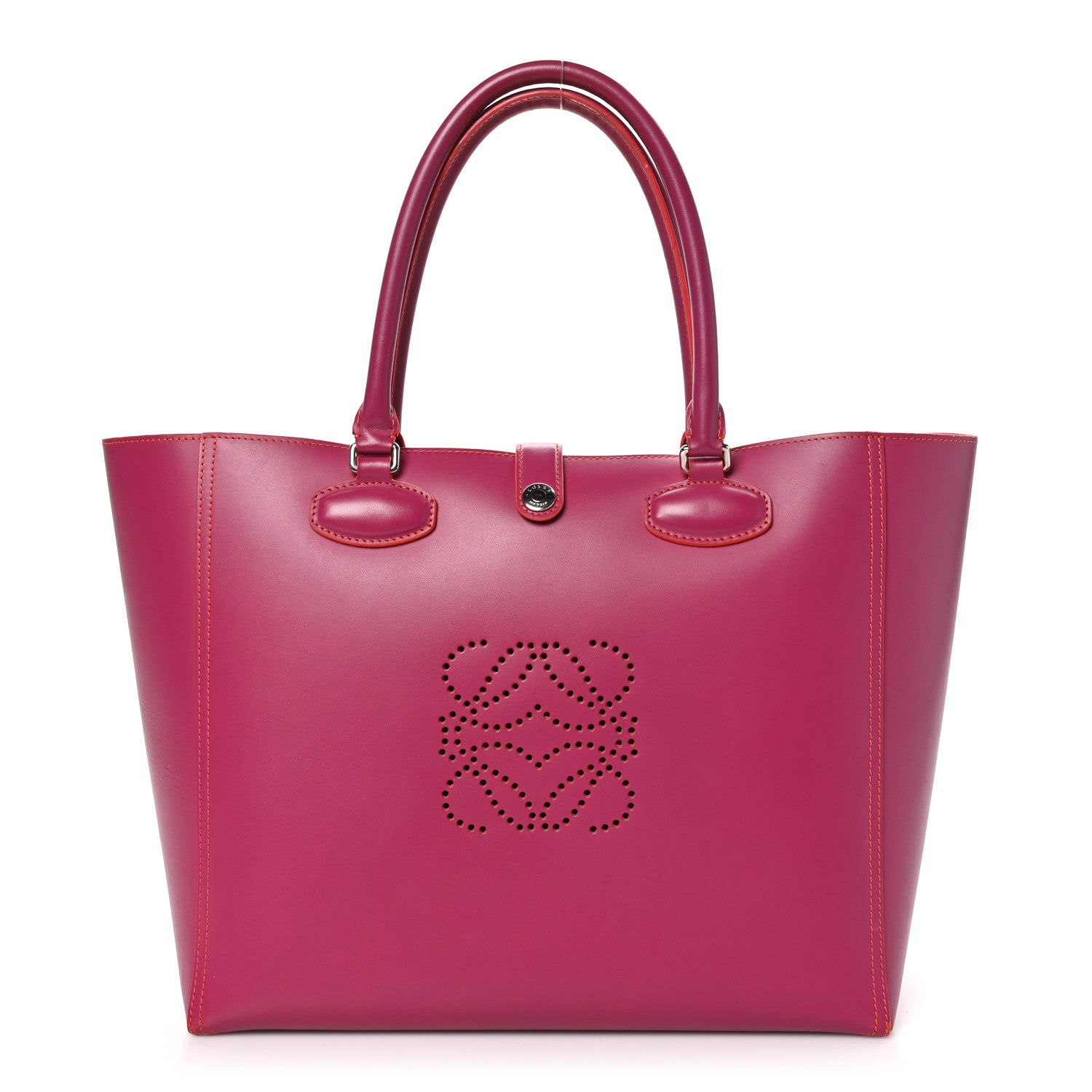 Loewe Smooth Calfskin Perforated Leo Bag Fuchsia 1 of 13