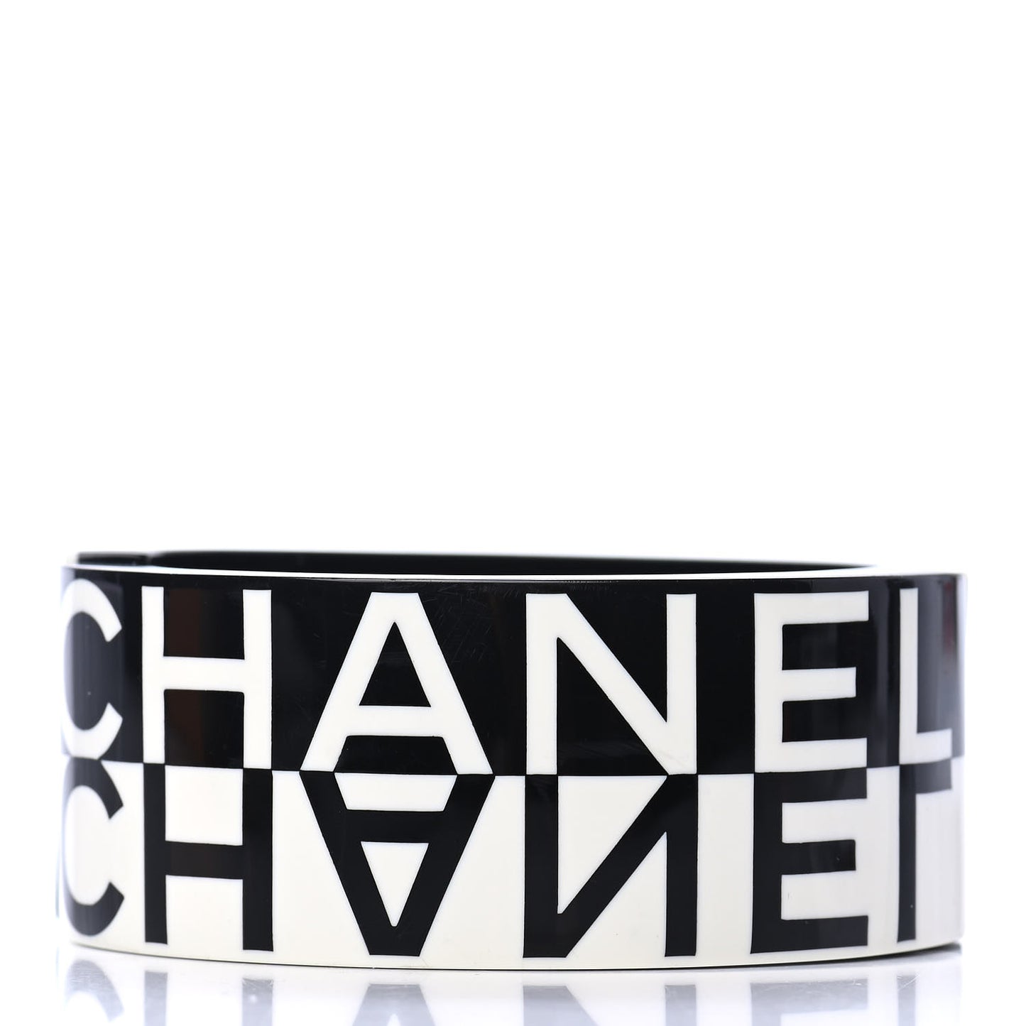 Resin CC Cuff Bracelet Black White