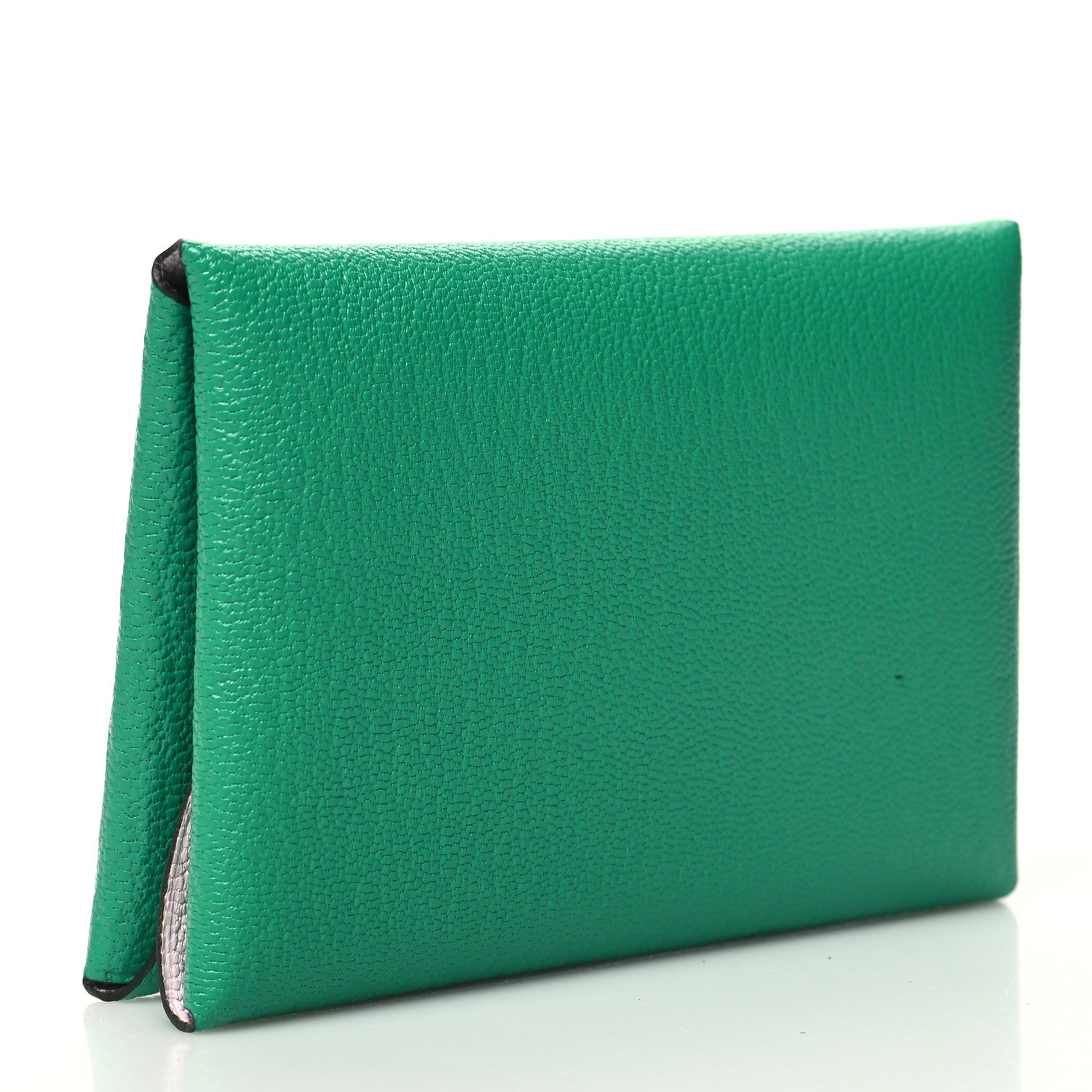 Hermes Chevre Mysore Verso Calvi Duo Card Case Menthe Rose Sakura 3 of 12