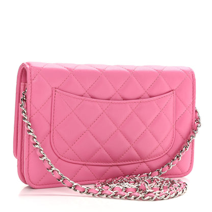 Chanel Lambskin Quilted Wallet on Chain WOC Pink 3 of 12