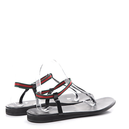 Gucci Calfskin Web Thong Sandals 39 Black 4 of 11