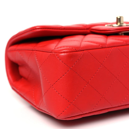 Chanel Lambskin Quilted Mini Rectangular Flap Red 9 of 12