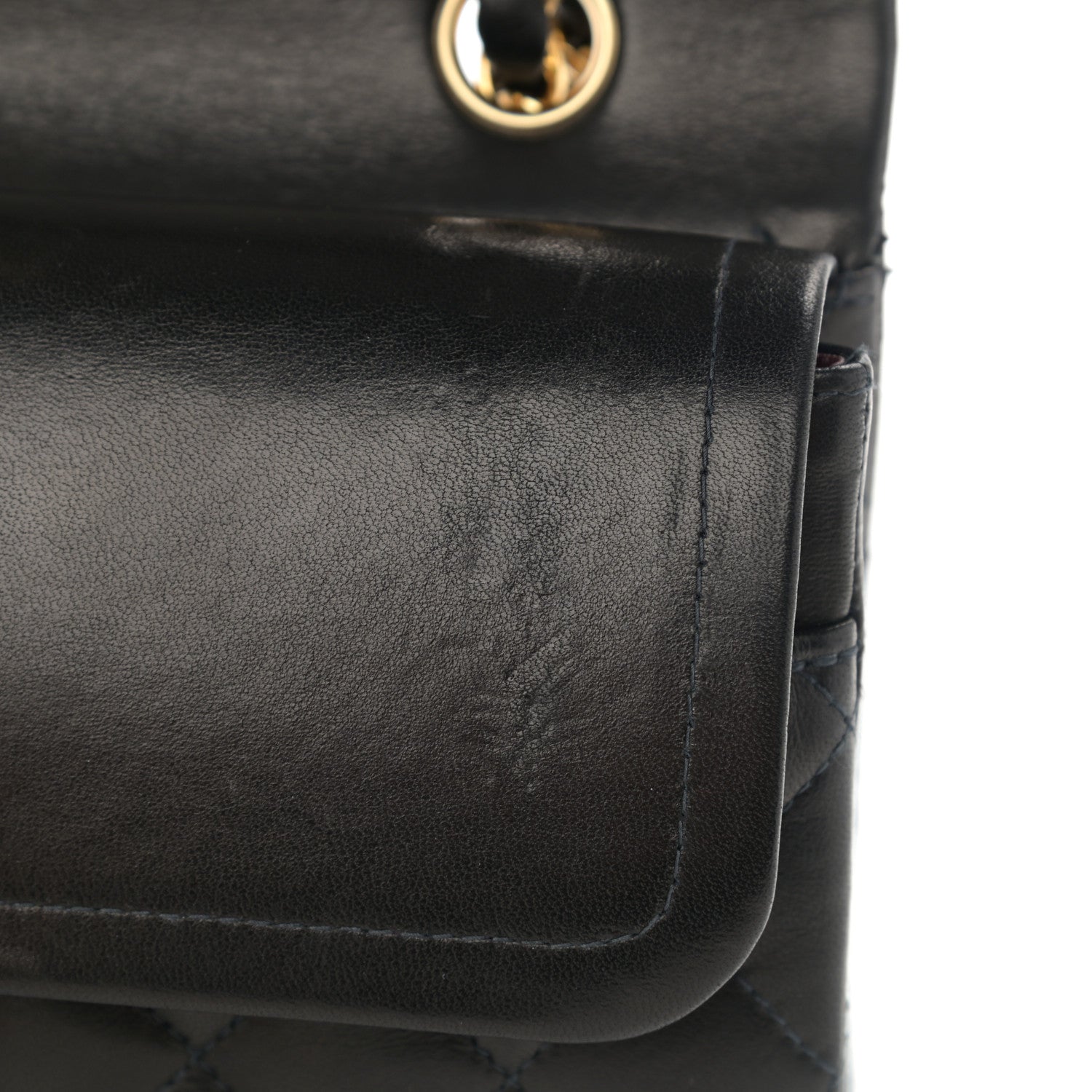 Chanel Lambskin Quilted Medium Double Flap Black 13 of 15