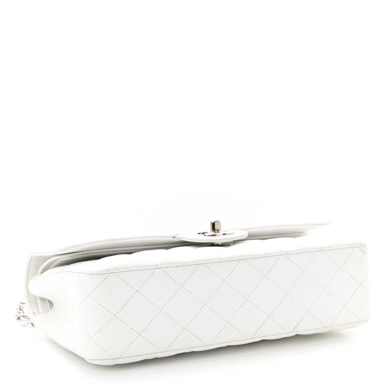 Chanel Caviar Quilted Medium Double Flap White 4 of 15