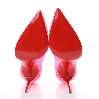 Christian Louboutin Tulle Patent Follies Draperia 100 Pumps 40 Shocking Pink 5 of 9