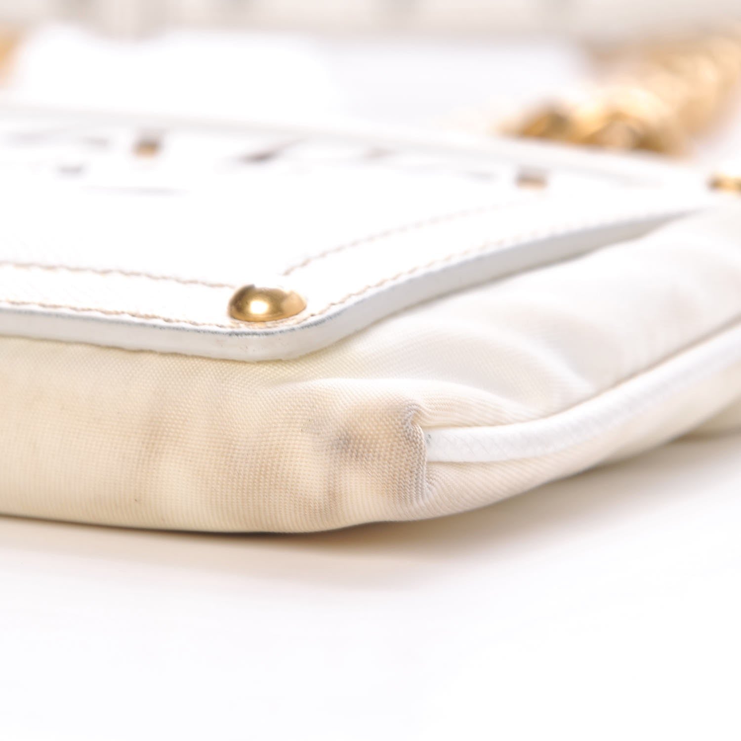 Prada Tessuto Nylon Saffiano Logo Crossbody Bag Talco 14 of 14