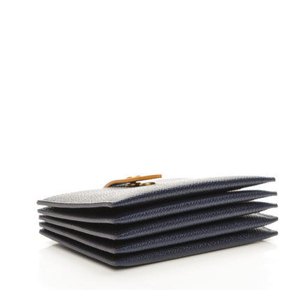 Celine Grained Shiny Calfskin Accordion Card Holder Midnight 4 of 9