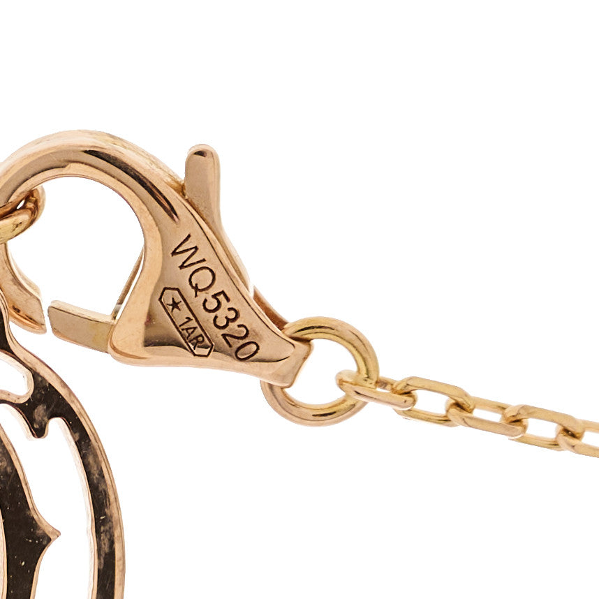 18K Pink Gold Diamond LM D'Amour Pendant Necklace