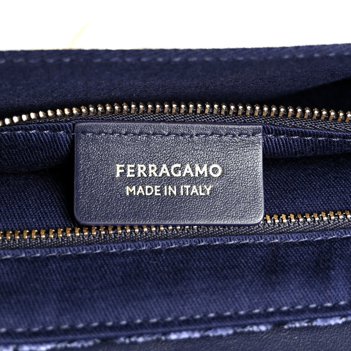 Salvatore Ferragamo Jacquard Gancini Monogram Small Mia Crossbody Bag Denim Midnight Blue 6 of 11
