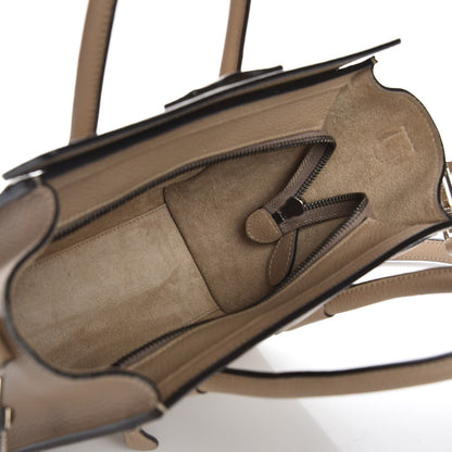 Celine Drummed Calfskin Nano Luggage Dune 5 of 8
