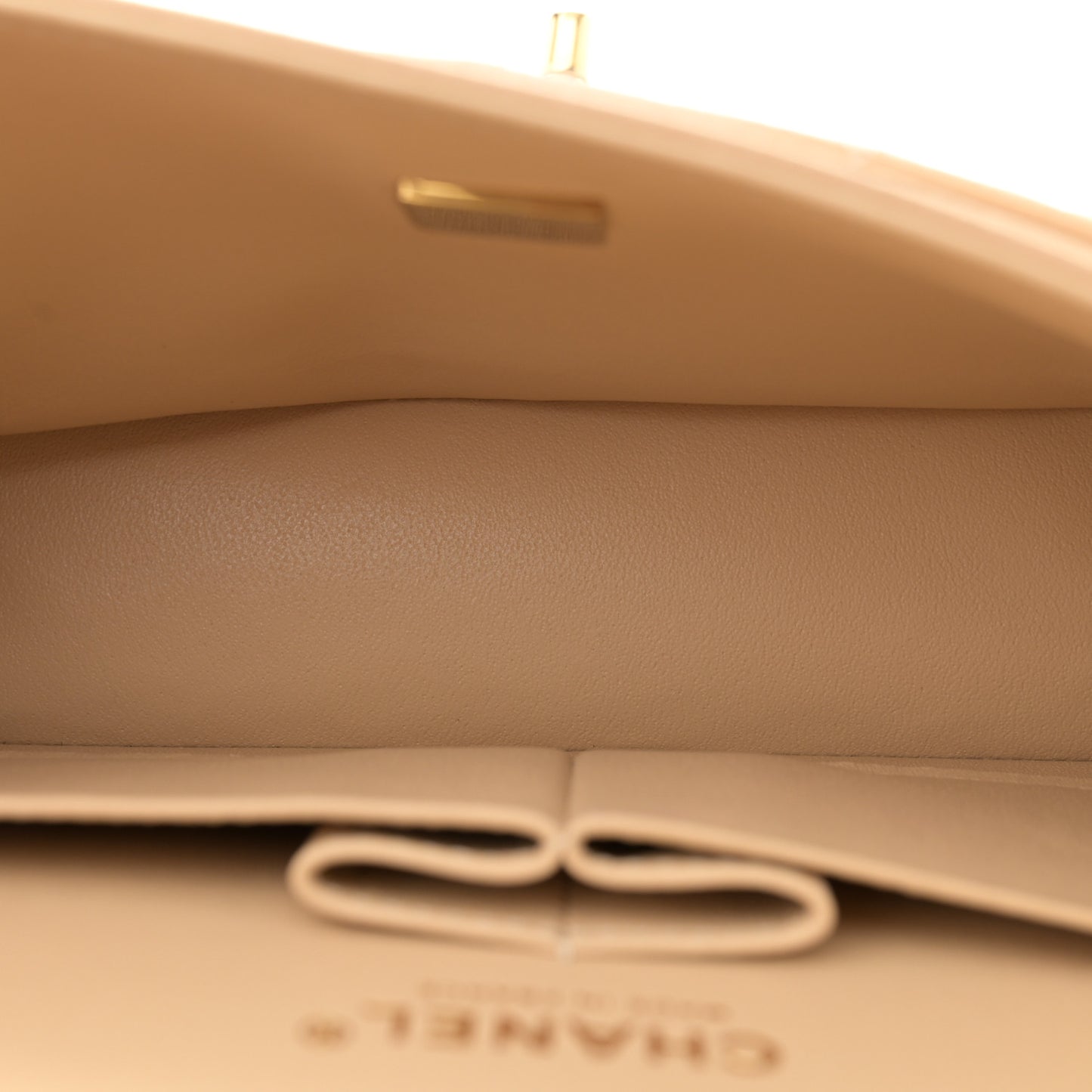 Caviar Quilted Small Double Flap Beige