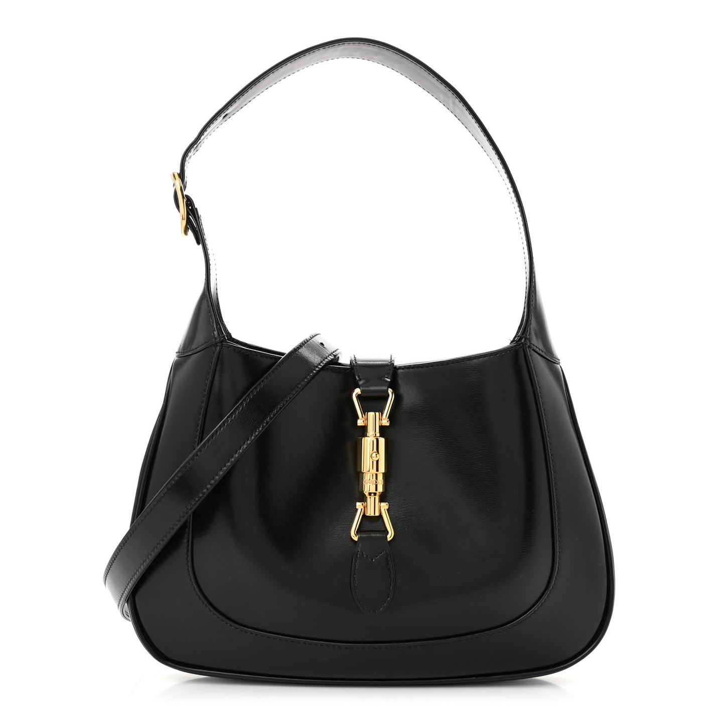 Boarded Dyana Lux Calfskin Small Jackie 1961 Hobo Black