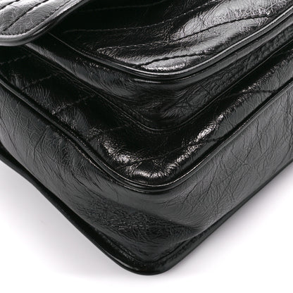 Saint Laurent Crinkled Calfskin Matelasse Monogram Medium Niki Chain Satchel Black 10 of 11