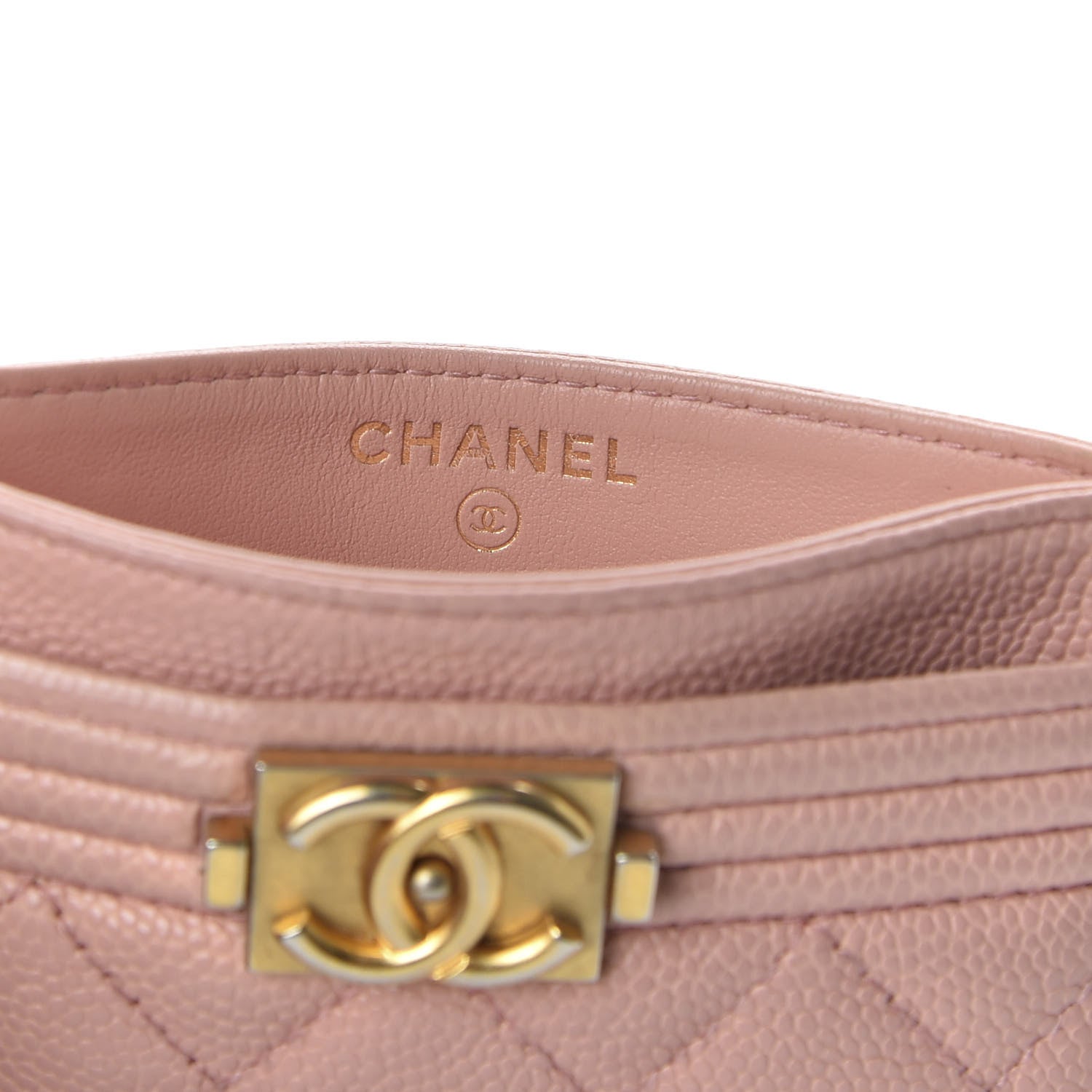Chanel Caviar Quilted Boy Card Holder Light Pink 7 of 10
