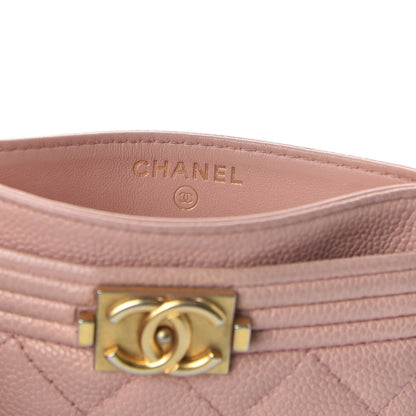 Chanel Caviar Quilted Boy Card Holder Light Pink 7 of 10