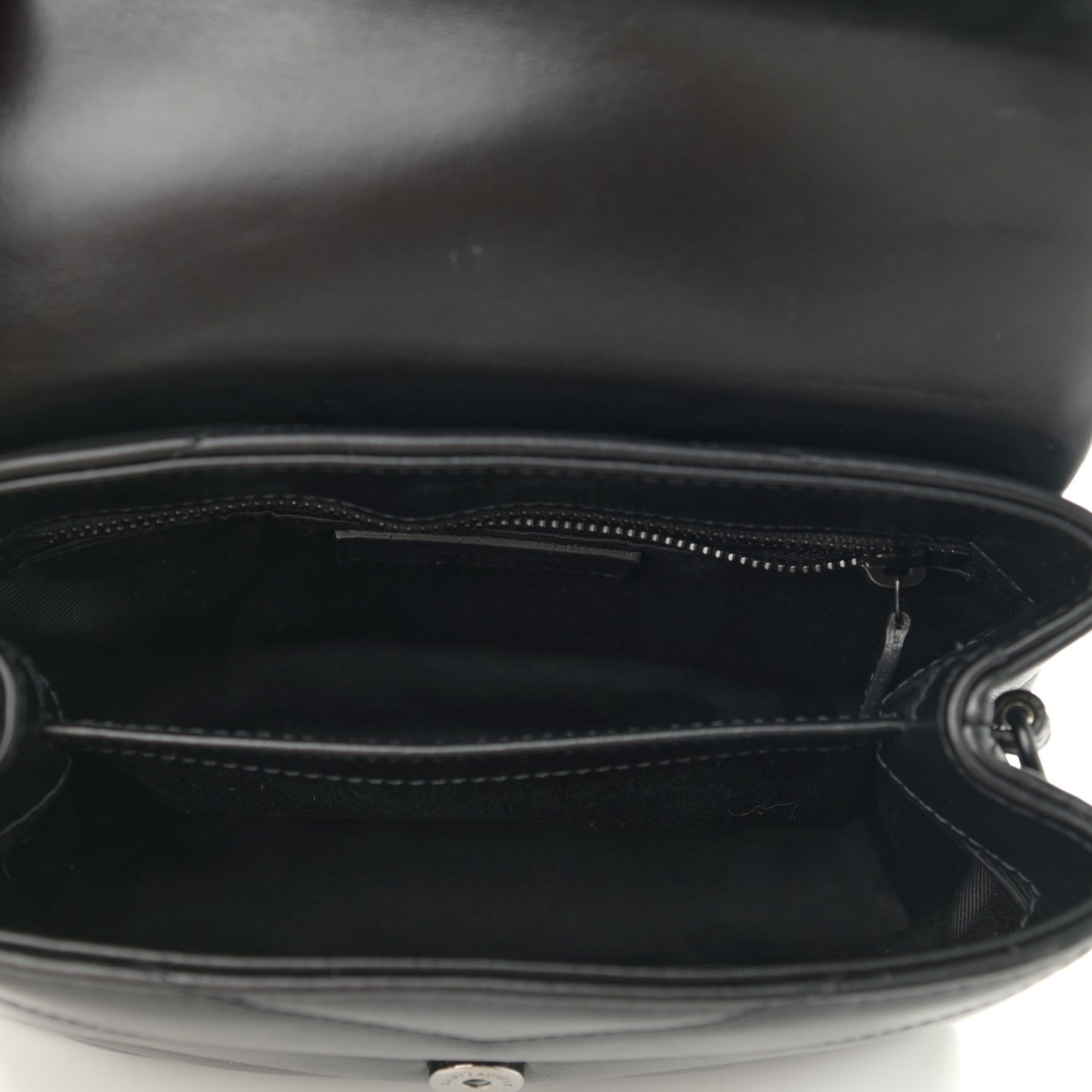 Calfskin Y Quilted Monogram Monochrome Toy Loulou Crossbody Bag Black