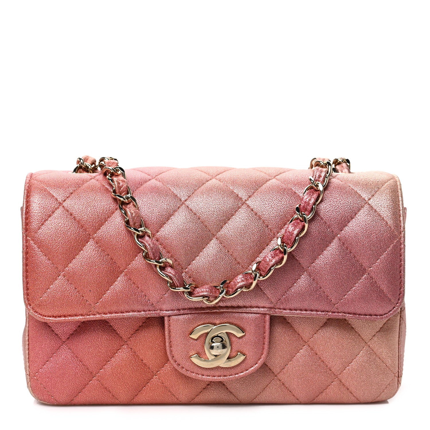 Chanel Iridescent Quilted Rectangle Mini Flap Pink 1 of 9