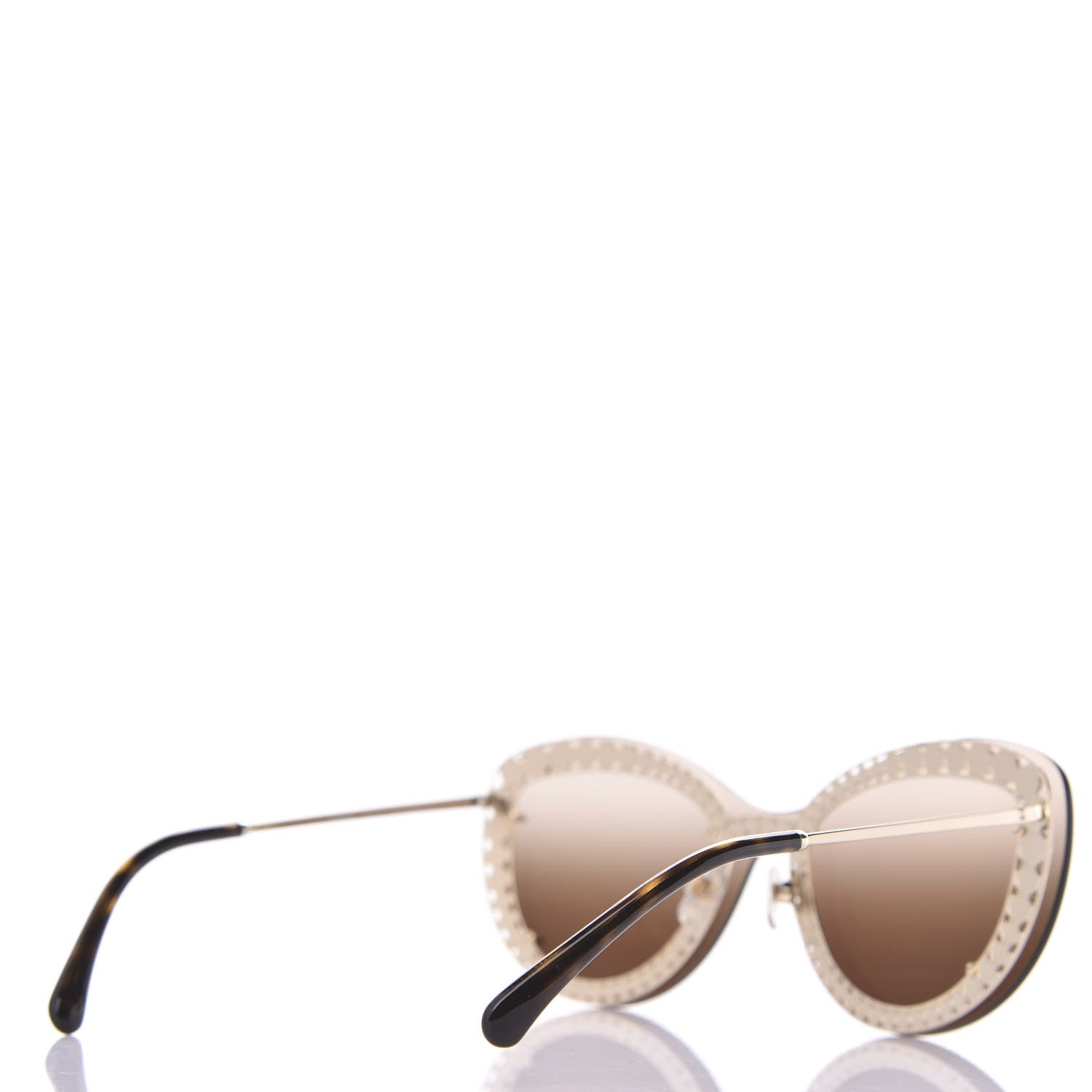 Chanel Acetate Metal Pearl Butterfly Sunglasses 4236-H Brown 4 of 8