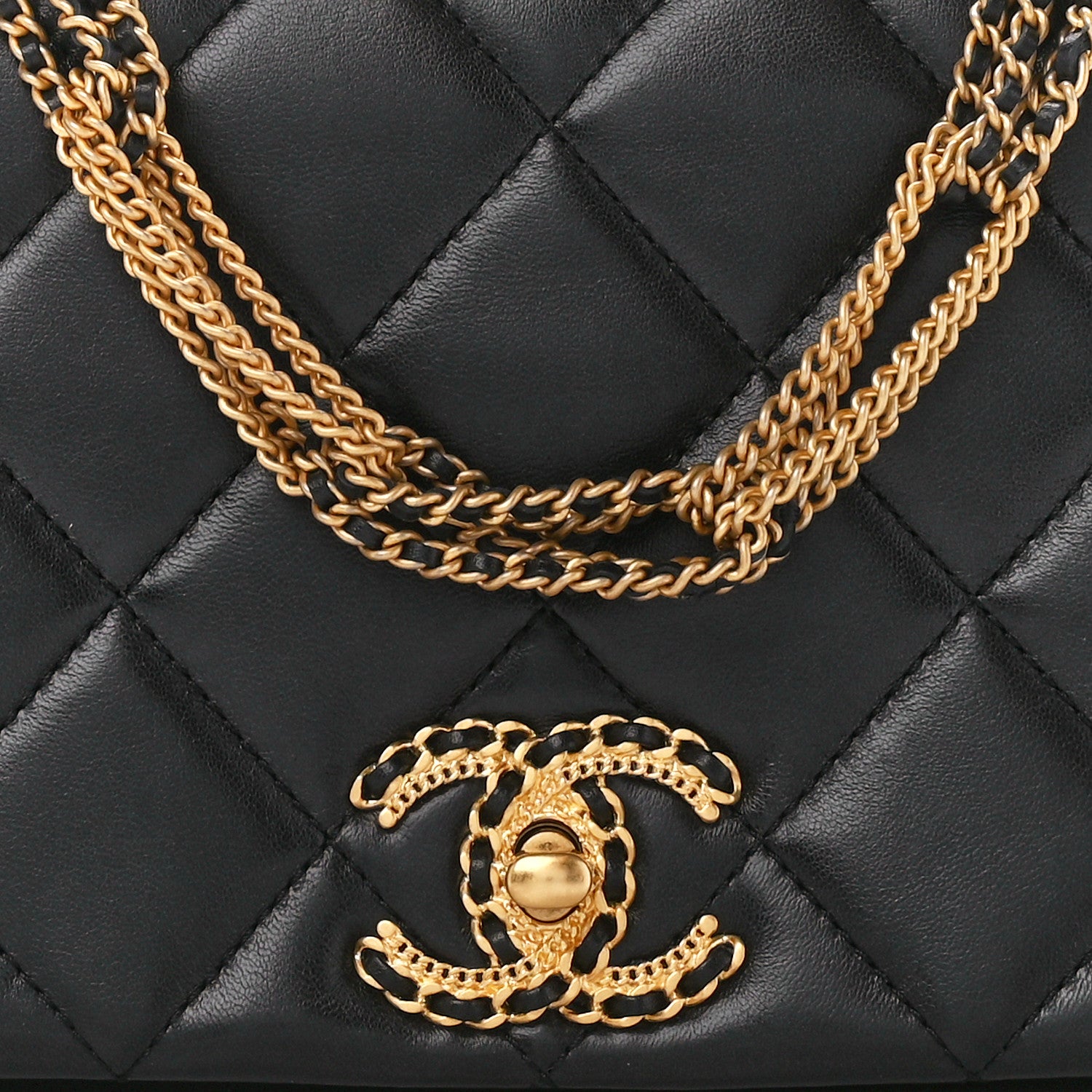 Chanel Lambskin Quilted On And On Small Chain Flap Black 8 of 10
