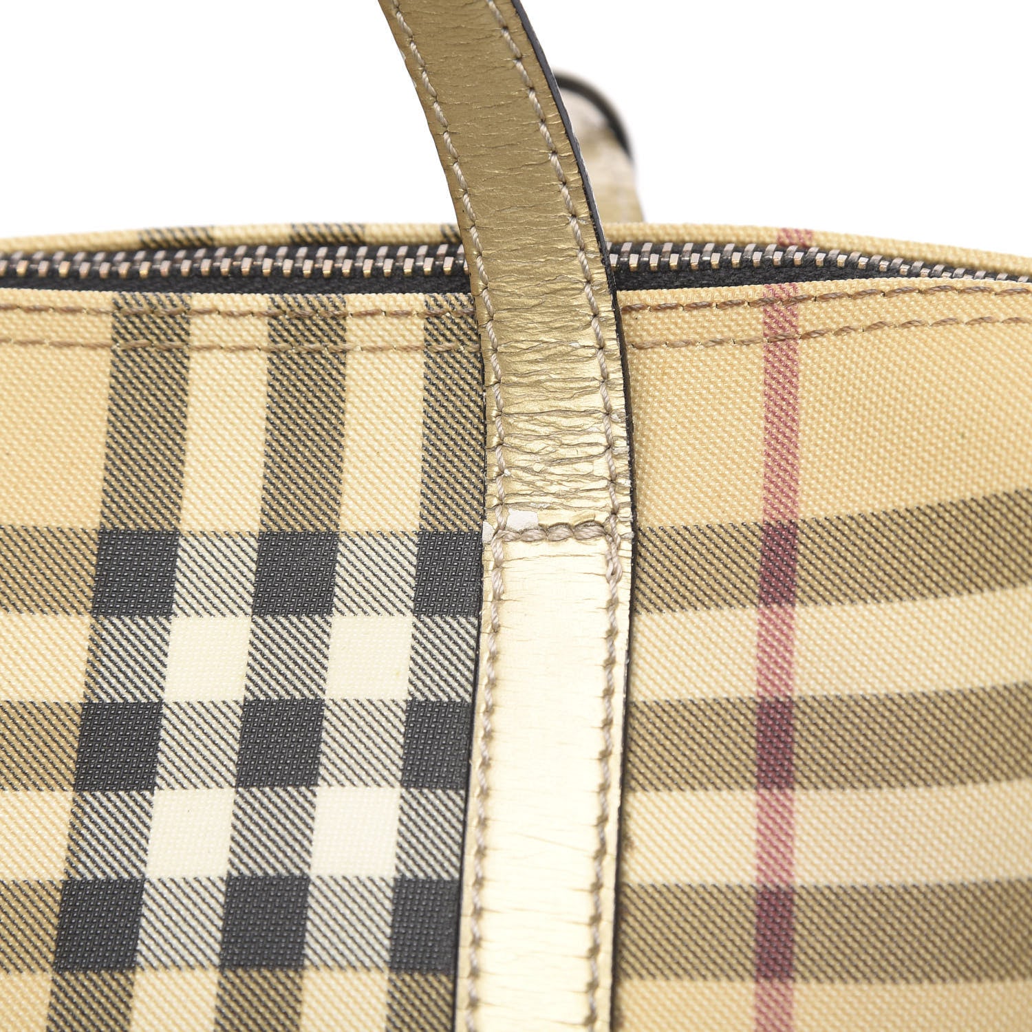 Burberry House Check London Satchel Gold 11 of 15