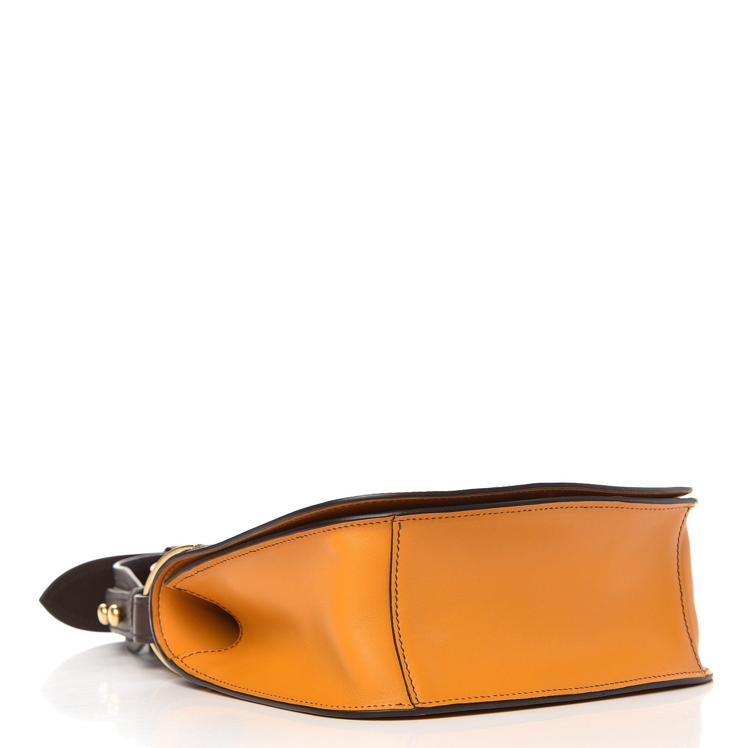 Prada City Calf Pionniere Saddle Bag Ocra Cocco 4 of 6
