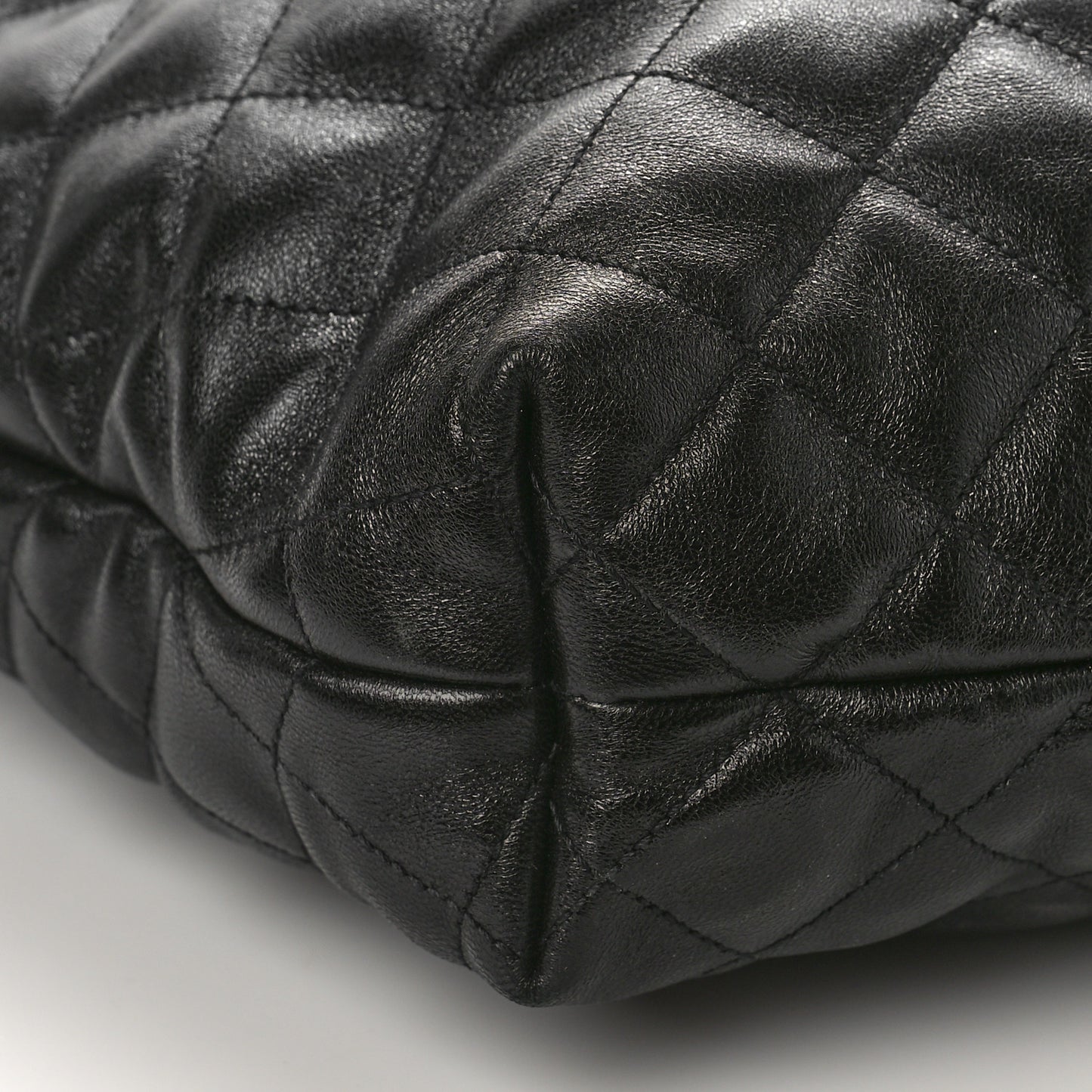 Lambskin Quilted Maxi Icare Shopping Tote Black