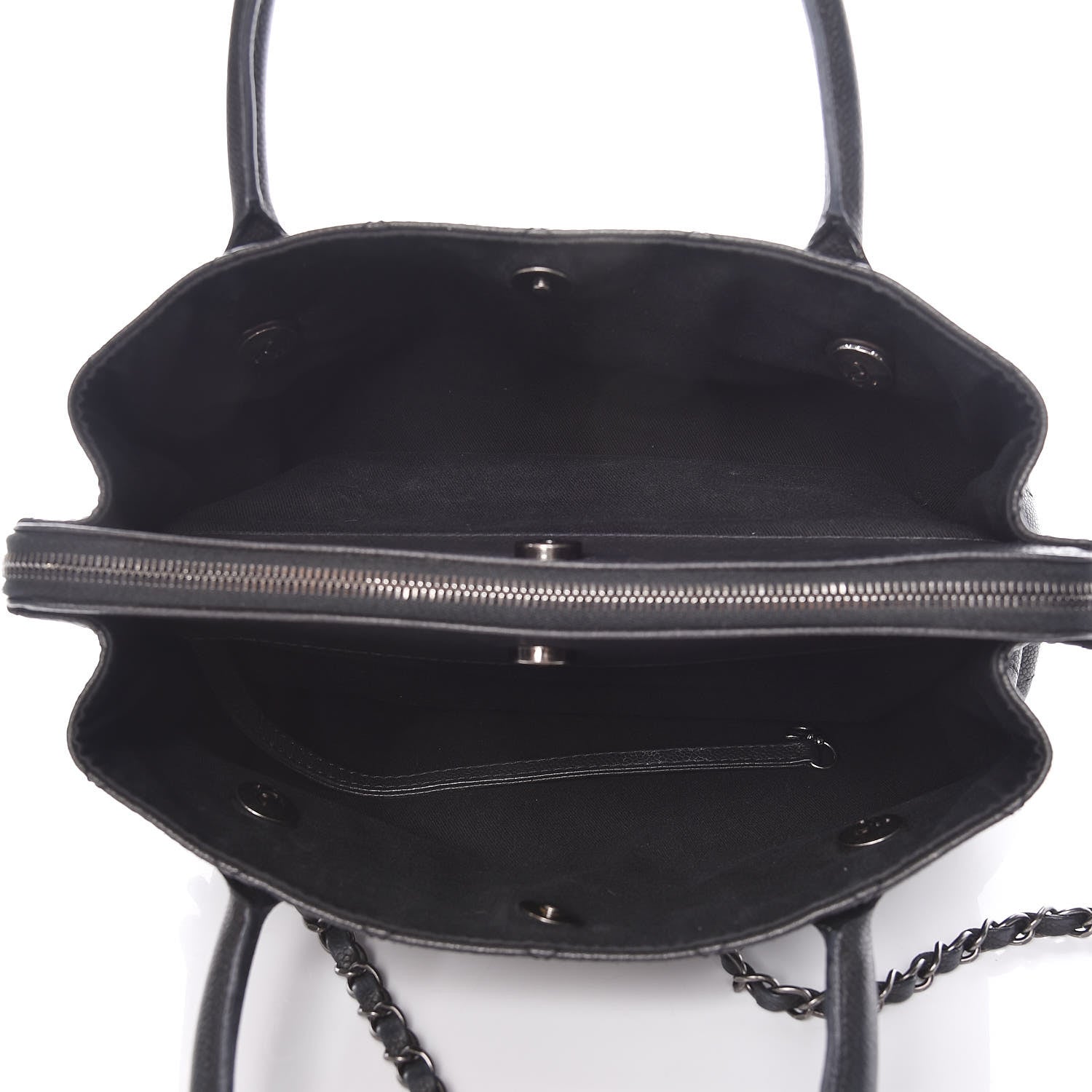 Chanel Grained Vegetal Calfskin Small Urban Shopping Tote Black 5 of 11