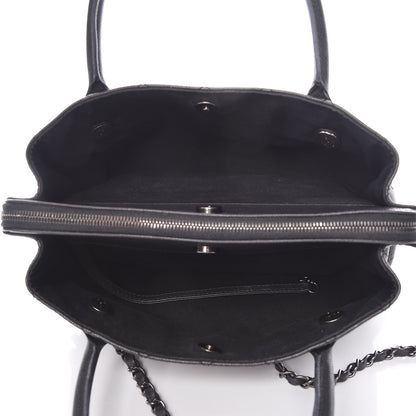 Chanel Grained Vegetal Calfskin Small Urban Shopping Tote Black 5 of 11