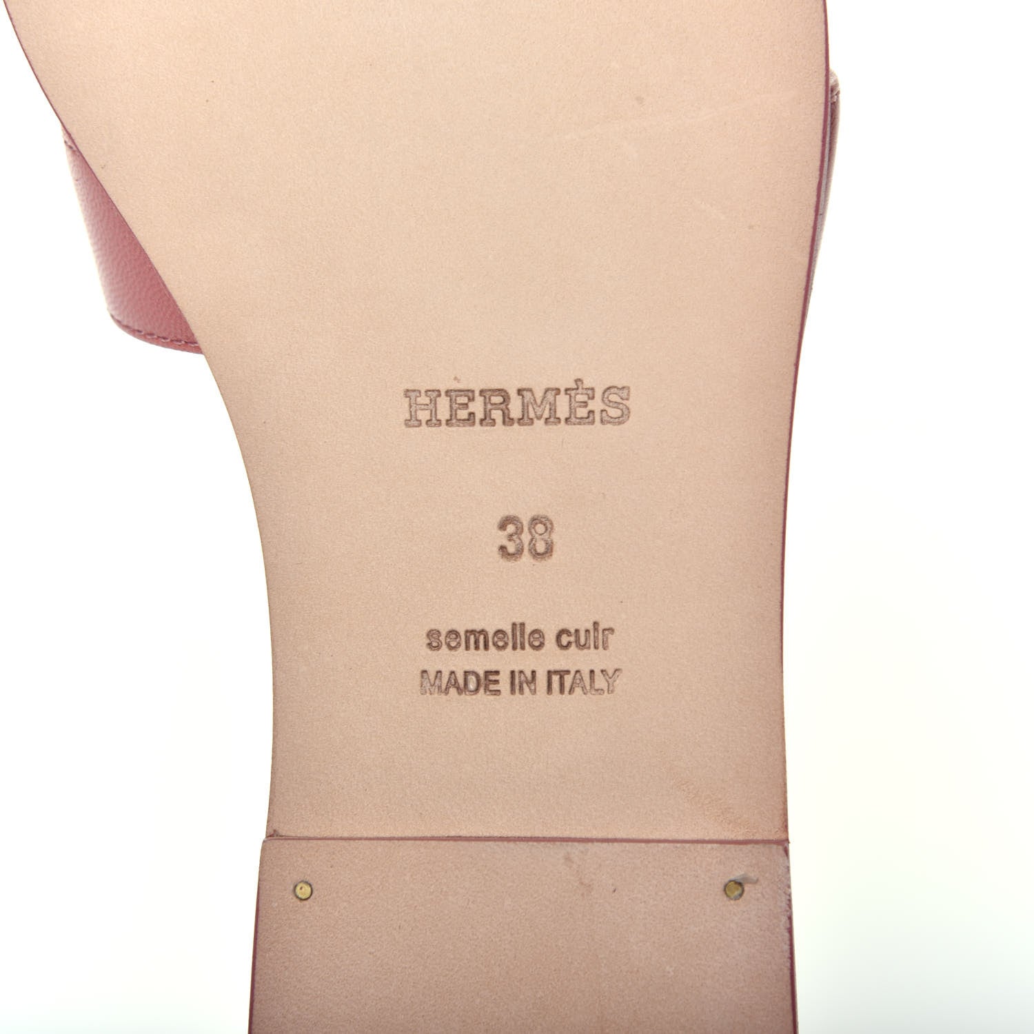 Hermes Goatskin Oran Sandals 38 Rouge Blush 7 of 7