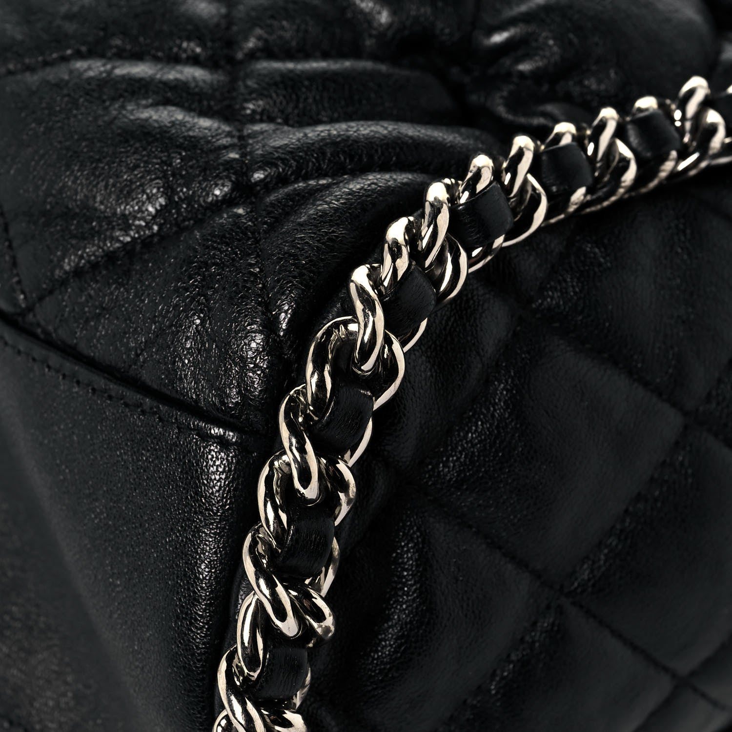 Chanel Washed Lambskin Chain Around Hobo Black 10 of 13